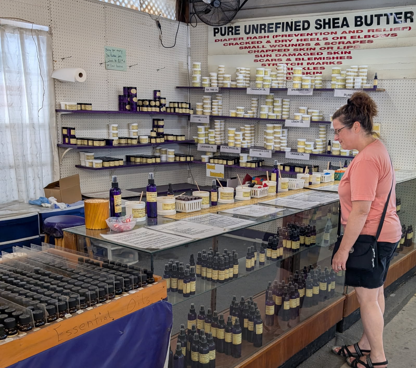 Sheri's Shea Butter booth at Hudson's
